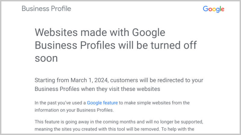 Google Profile Website March 2024