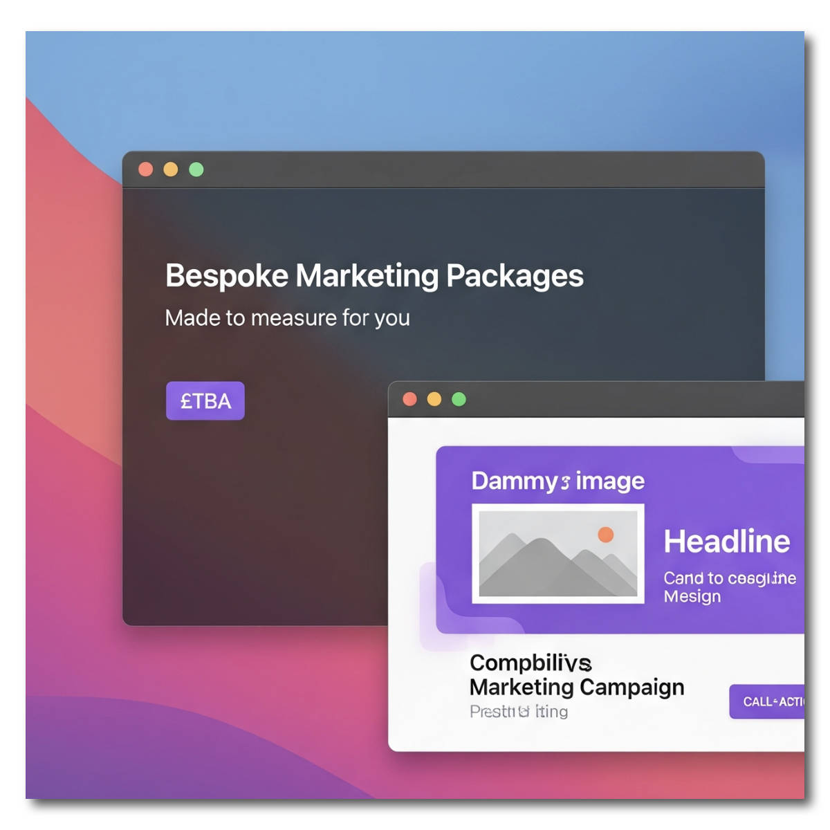 A graphic representing bespoke and custom digital marketing packages tailored to specific business needs.